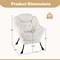 Costway Large Lazy Chair with Cozy Head Pillow Stylish Tufted Back & Seat Armrests Beige/Gray/Pink